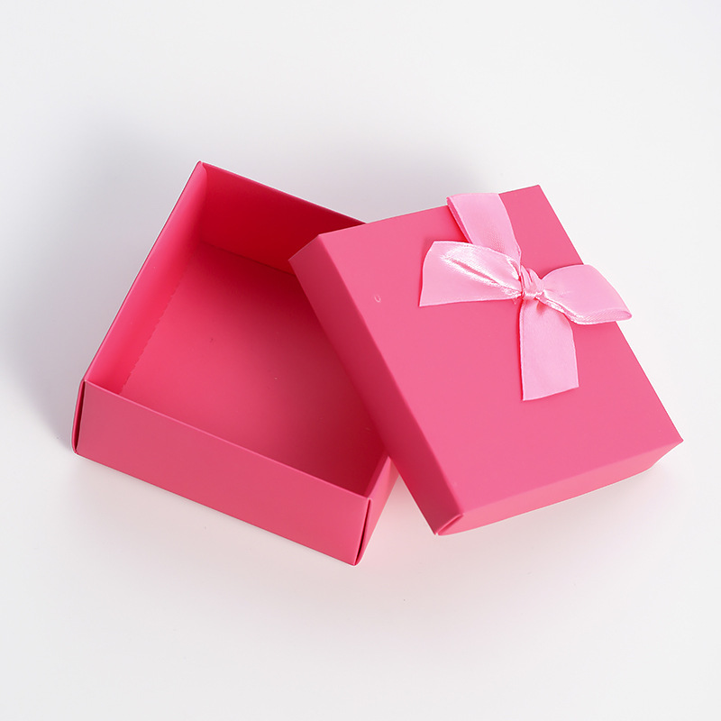 Pink Gift Box, Square Gift Box With Bowknot