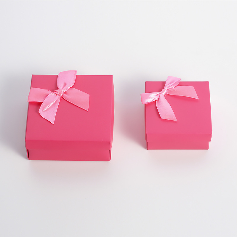 Pink Gift Box, Square Gift Box With Bowknot