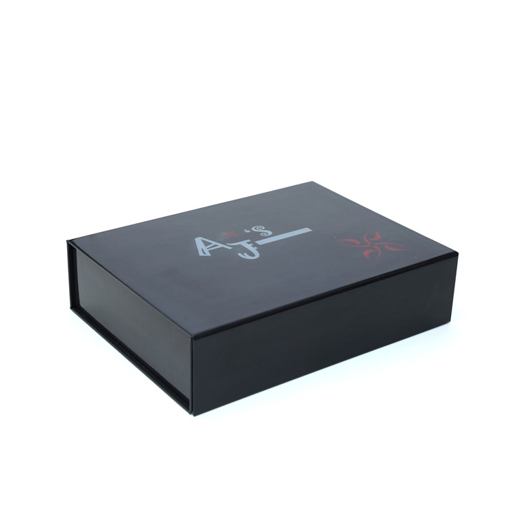 Matte Black Cardboard Magnetic Folding Boxes With Logo