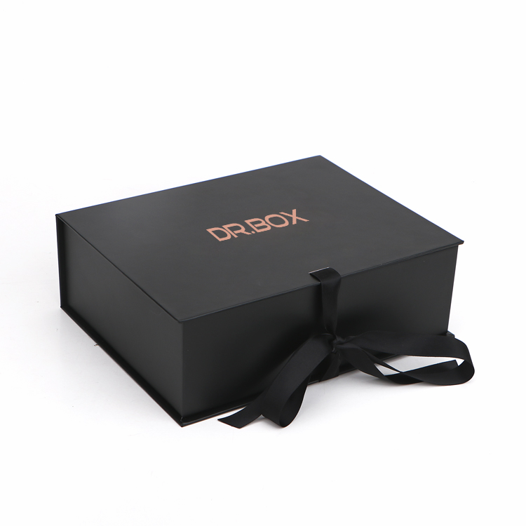 Magnetic Folding Gift Box With Ribbon Closure