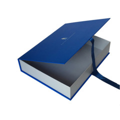 Wholesale Blue Ribbon Closure Paper Box