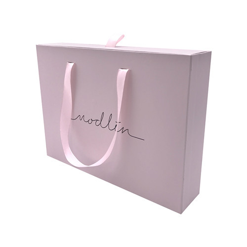 OEM Pink Cardboard Drawer Gift Box With Ribbon