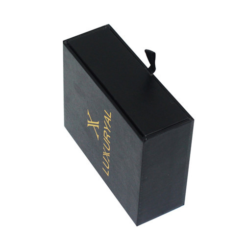 Custom Matt Black Drawer Packaging Cardboard Box