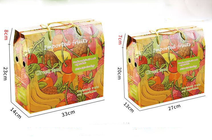 Portable handle fruit gift box paper packaging box with color printing