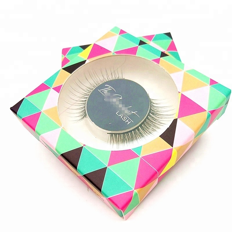 synthetic eyelash private label square colorful paper box