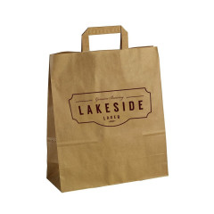 Eco Friendly Packaging Bag Recyclable Fast Food Kraft Paper Bag With Logos