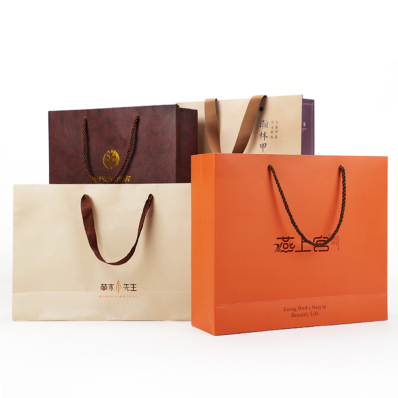 Wholesale Kraft Shopping Paper Bag With Custom Logo Printed