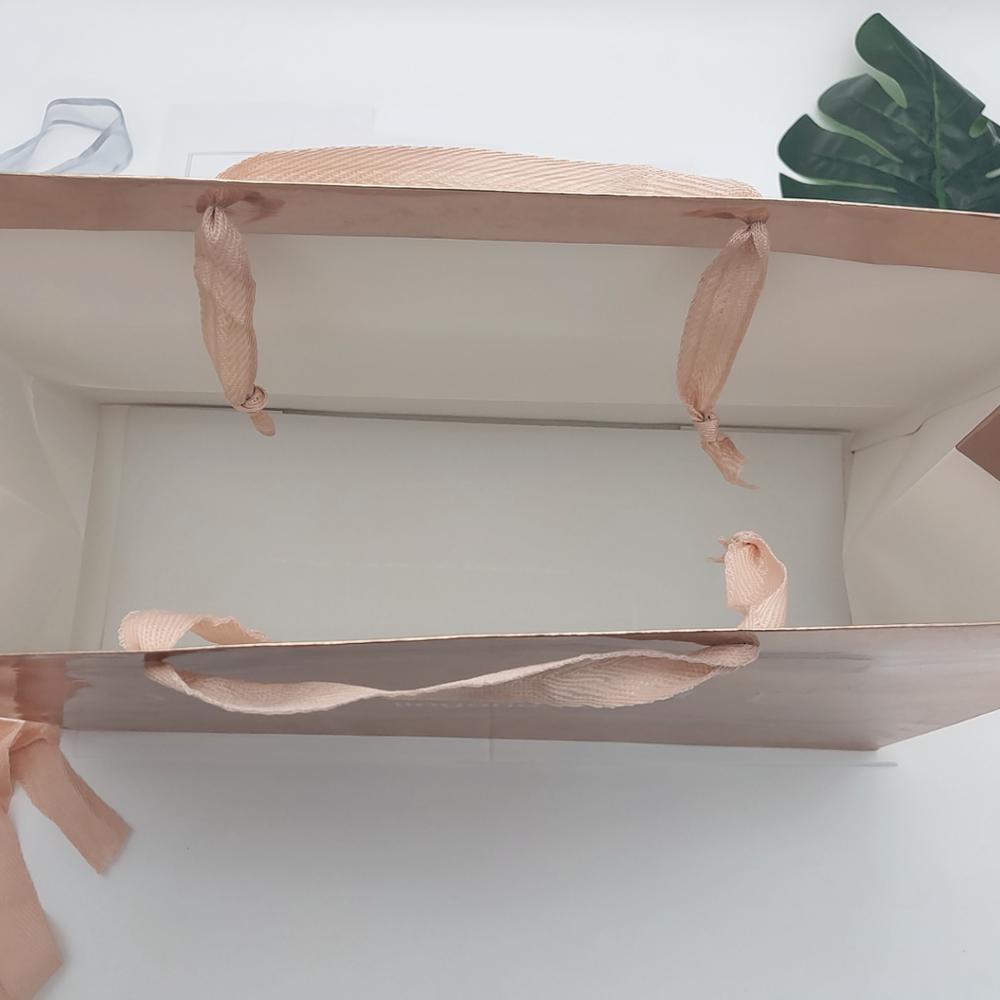 Großhandel Luxus Rose Gold Hochzeitsfeier Geschenk Shopping Papiertüte