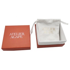 Paper Jewelry Box Necklace Jewelry Box with White Velvet Pouch