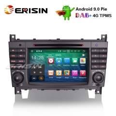 Erisin ES4869C 7" DAB + Android 9.0 GPS stéréo de voiture pour Mercedes C / CLK / CLC Classe W203 W209 Radio Nav Sat