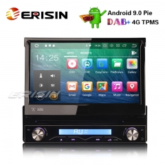 Erisin ES4808U 1 Din取り外し可能DAB + Android 9.0カーステレオDVD GPS WiFi TPMS DVR DTV BT OBD2 4G