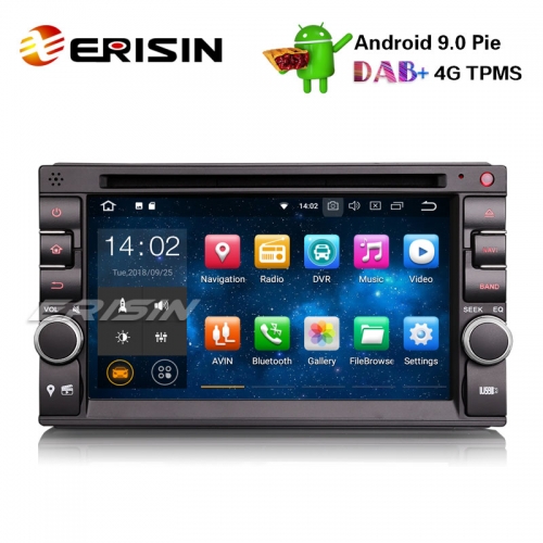 Erisin ES4836U 6.2" Nissan Double Din Android 9.0 Auto Stéréo GPS WiFi WiFi DAB + DVR OBDII DTV BT TPMS DVD