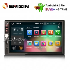 Erisin ES4841U 7" Duplo 2 Din Android 9.0 Carro GPS Estéreo WiFi DAB + DVR DTV Bluetooth OBDII Sat Nav