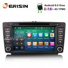 Erisin ES7826S 8" Android 8.0 Car Stereo DAB+ GPS Wifi DVR TPMS Bluetooth 4G DTV for SKODA OCTAVIA