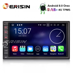 Erisin ES8841U 7" Double Din DAB+ Android 8.0 Car Stereo WiFi DVR OBD2 TPMS DTV 4G RDS SWC Sat Nav