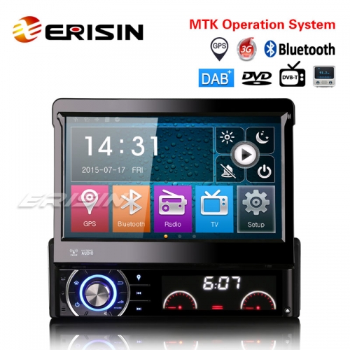 Erisin ES6590K 7" Detachable 1 Din Car Stereo DAB+ CD USB SD GPS Bluetooth RDS DTV DVD Sat Nav