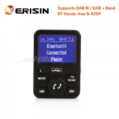 Erisin ES367 DAB+ Digital Radio Ladegerät LCD A2DP Bluetooth USB SD RDS Duplex FM-Sender