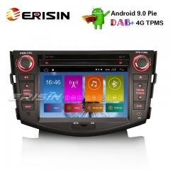 Erisin ES2924R 7" Android 9.0オートラジオDAB + GPS Wifi SWC TPMS DVB-T2トヨタRAV4 2006-12ナビCD