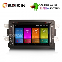 Erisin ES2929D 7" Android 9.0 Voiture DVD DAB + TPMS GPS Navigation 4G Wifi Autoradio Renault Dacia Duster Logan Lodgy Sandero