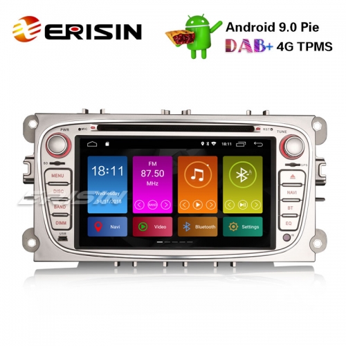 Erisin ES2909FS 7" Android 10.0 オートラジオGPS DAB + TPMS SWC DVD CD WifiフォードフォーカスC / Sマックスモンデオギャラクシー