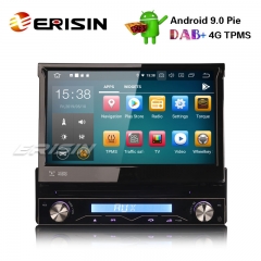 Erisin ES7908U-64 1 Din 7 inch 取り外し可能なDAB + Android 9.0カーステレオDVD GPS WiFi TPMS DVR DTV BT OBD2 4G