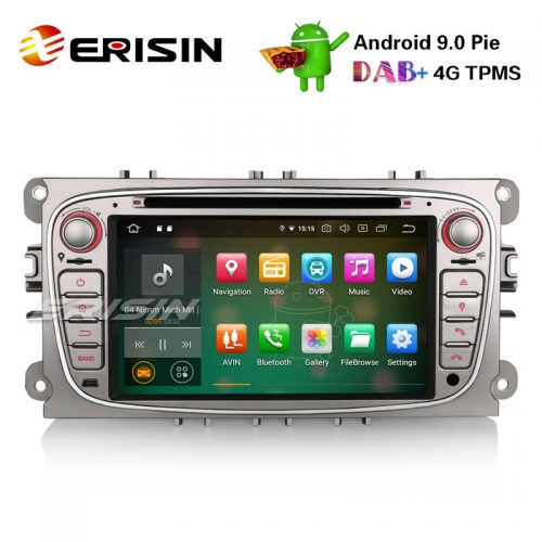 Erisin ES7909FS 7" Android 9.0 Autoradio GPS DAB + DVD CD Canbus SD para Ford Focus C / S-Max Galáxia Mondeo