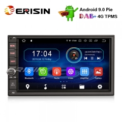 Erisin ES4970U 7" Doble Din DAB + Android 9.0 Autoradio GPS WiFi DVB-T2 OBDII Bluetooth Navi 4G RDS