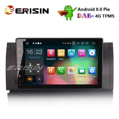 Erisin ES7902B 9" 8-Núcleo Android 9.0 Autoradio GPS TNT DVR Wifi BMW Série 5 E39 E53 X5 M5 Navi 4G