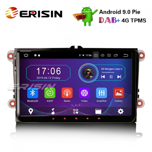 Erisin ES4991V 9" Car Radio Android 9.0 DAB + Navi OPS para VW Golf 5 Passat Tiguan Polo Eos Skoda
