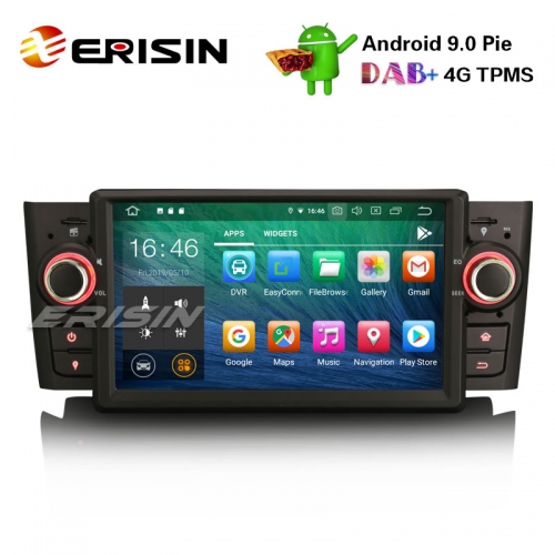 Erisin ES7923L  7" Android 9.0 Fiat Punto Linea Autoradio DAB + GPS Navigation TPMS 4G DVB-T2 OBD BT SD RDS