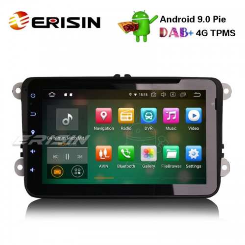 Erisin es7925v 8" android 9.0 auto stereo gps cd ops sd für vw golf tiguan jetta eos polo seat leon