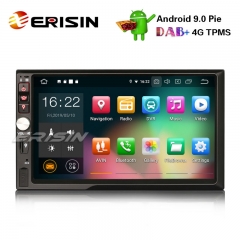 Erisin ES7941U 7" HD Doble Din Android 9.0 Estéreo GPS para automóvil Satnav WiFi TPMS DAB + DVR DTV-IN OBD2
