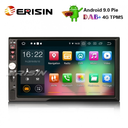 Erisin ES7941U 7" HDダブルディンアンドロイド9.0カーステレオGPS Satnav WiFi TPMS DAB + DVR DTV-IN OBD2