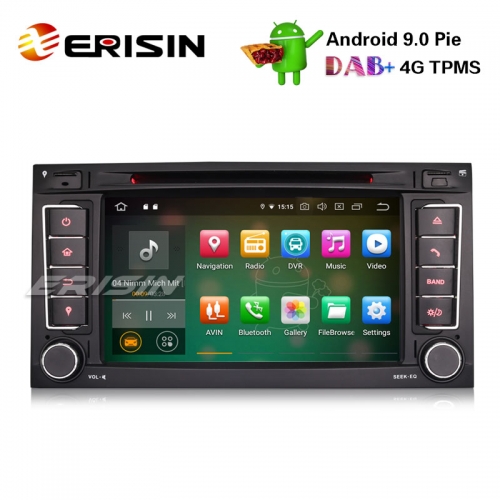 Erisin ES7956T 7" DAB + Android 9.0 Stéréo de voiture GPS Satnav DVR BT OBD2 CD pour VW Touareg T5 Multivan
