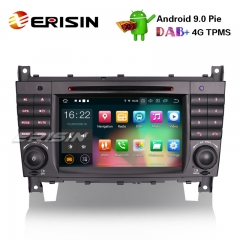 Erisin ES7969C 7" Android 9.0カーステレオDAB + GPS SatNav DVD SDメルセデスベンツC / CLKクラスW203 W209