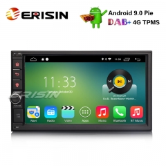 Erisin ES3570U 7" Double Din Android 9.0 GPS Estéreo de Carro WiFi DAB + DVR DTV BT TPMS OBD 4G SWC SatNav