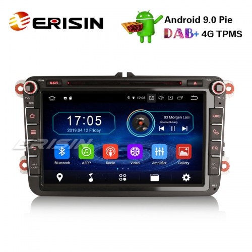 Erisin ES8985V 8" Android 9.0 Pie DAB + DVD GPS estéreo para coche para VW Golf Passat Tiguan Polo Seat