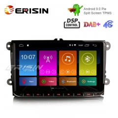 Erisin ES2901V 9" VWパサートゴルフ5ティグアンT5ポロジェッタ用Android 9.0カーステレオDAB + GPS DSP
