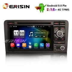 Erisin es7737a 7" android 9.0 dab + auto stereo gps tpms dvr dvb-t / t2 swc wifi für audi a3 s3 rs3
