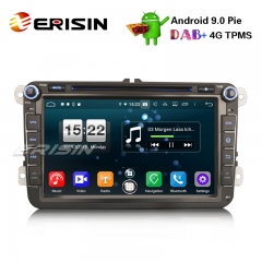 Erisin ES7715V 8" VWパサートゴルフティグアンEosシートシュコダAndroid 9.0カーステレオOPS DVD 4G DAB + GPS土