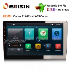 Erisin ES6210U 10.1" Universal 6-Cores Android 9.0 Estéreo para Carro DAB + GPS WiFi TPMS Bluetooth HDMI
