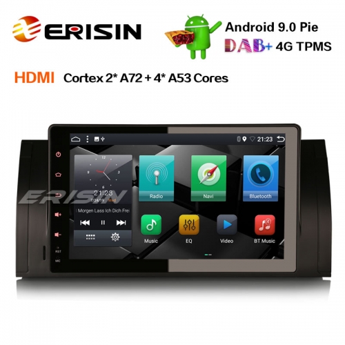 Erisin ES6293B 9" 6-ядерный A72 DAB + Android 9.0 Автомобильный стерео GPS Sat Nav 4G Wi-Fi для BMW 5 серии E39 E53 X5 M5
