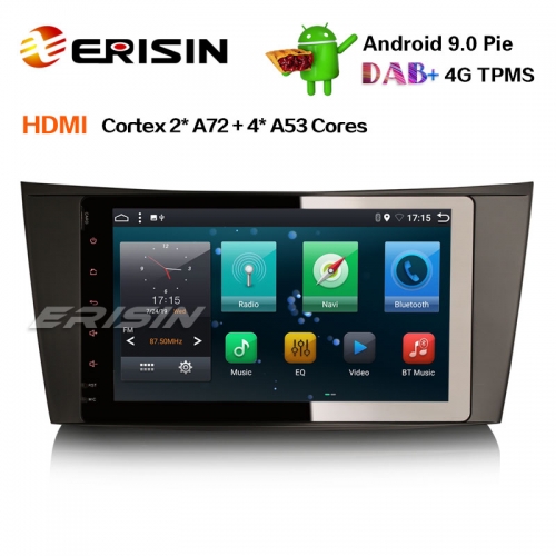 Erisin ES6281E 8" Android 9.0 Автомобильный радиоприемник DAB + GPS OBD2 SatNav для Mercedes Benz E / CLS / G Класс W211