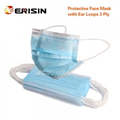 Erisin ES123 20/30/50/100X Disposable Protective Face Mask Ear Loops 3Ply Anti-Dust Nose Clip