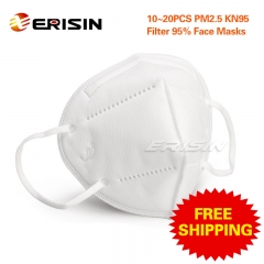 Erisin ES122 10/20X Pack Reusable Face Mask 5 Layer PM2.5 N95 KN95 FFP2 P2 Mask Anti Dust CE Certified