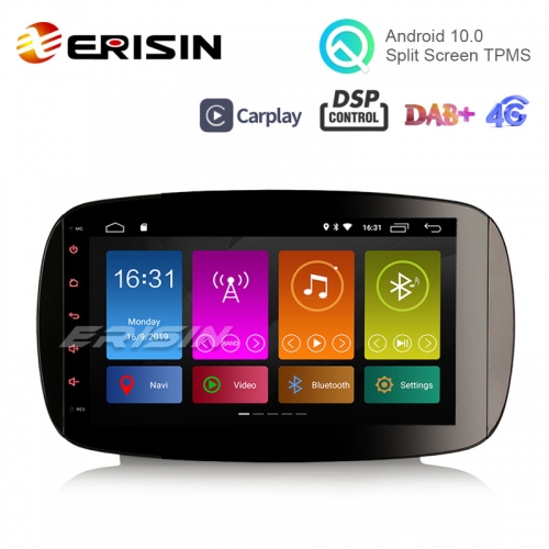 Erisin ES3099S 9" DAB + Android 10.0 Radio stéréo de voiture GPS OBD Sat Nav DSP CarPlay pour Mercedes-Benz Smart