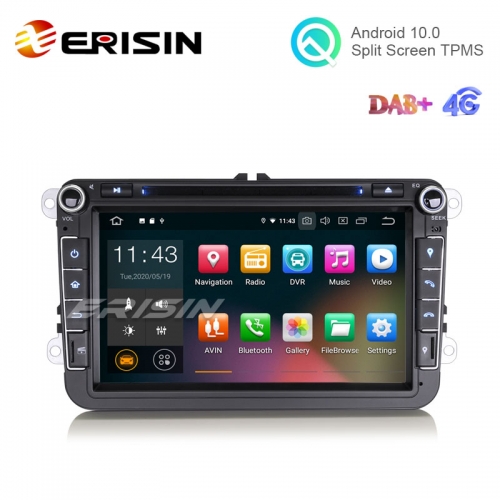 Erisin ES5115V 8" Android 10.0 VW Car DVD Player GPS 4G DAB+ CarPlay+ TPMS