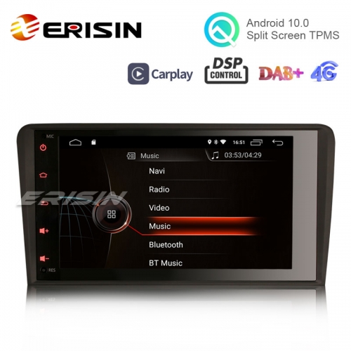 Erisin ES4283A 8" Android 10.0 Car Stereo for Audi A3 S3 DAB+ DSP CarPlay GPS 4G Radio