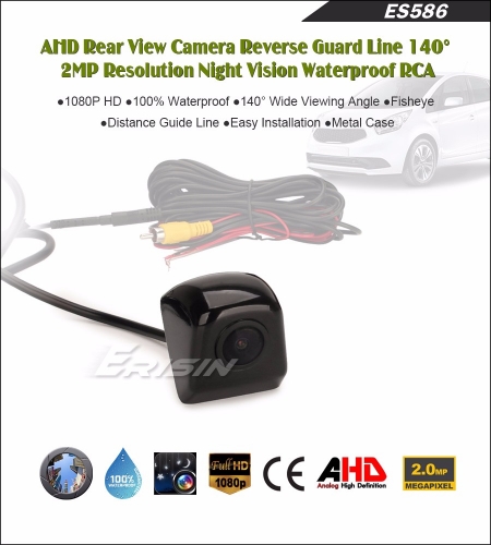 Erisin ES586 AHD 1080P 150 degree Guide Line Car Rear View camera