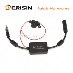 Erisin ES162 FM/AM Signal Amplifier Anti-interference Car Radio Antenna Universal Radio Booster Din Type